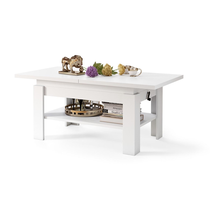 Folding coffee table with lifting top ROY white