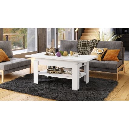 Folding coffee table with lifting top ROY white