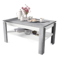 Folding coffee table with lifting top with shelf ADEN grey/white