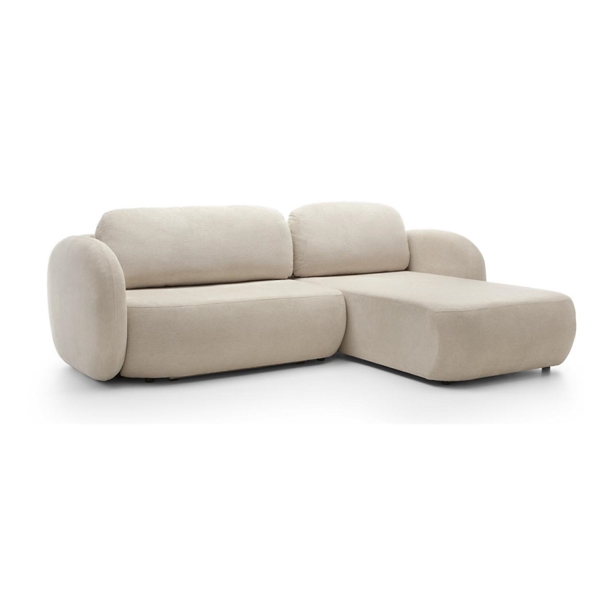 Folding corner lounge suite with a storage space OLBIA right beige