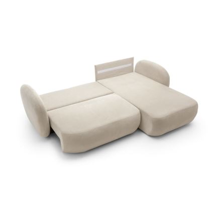 Folding corner lounge suite with a storage space OLBIA right beige