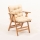 Folding garden chair with a pillow beige/hornbeam