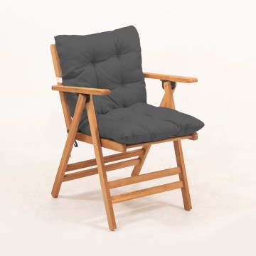 Folding garden chair with a pillow grey/hornbeam