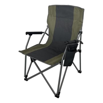 Folding heated camping chair 11/5V green/gray