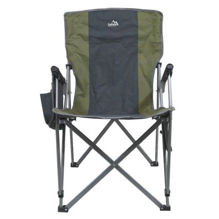 Folding heated camping chair 11/5V green/gray