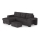 Folding sofa with storage space and stool PALERMO black left