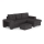 Folding sofa with storage space and stool PALERMO black right