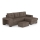 Folding sofa with storage space and stool PALERMO brown right