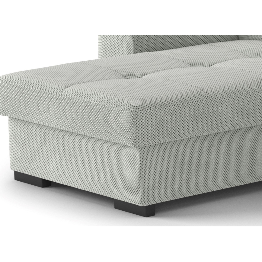 Folding sofa with storage space and stool PALERMO light grey left