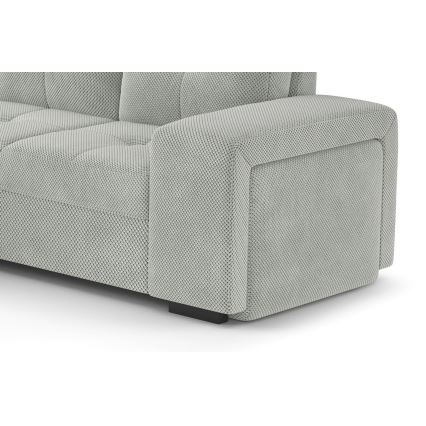 Folding sofa with storage space and stool PALERMO light grey left