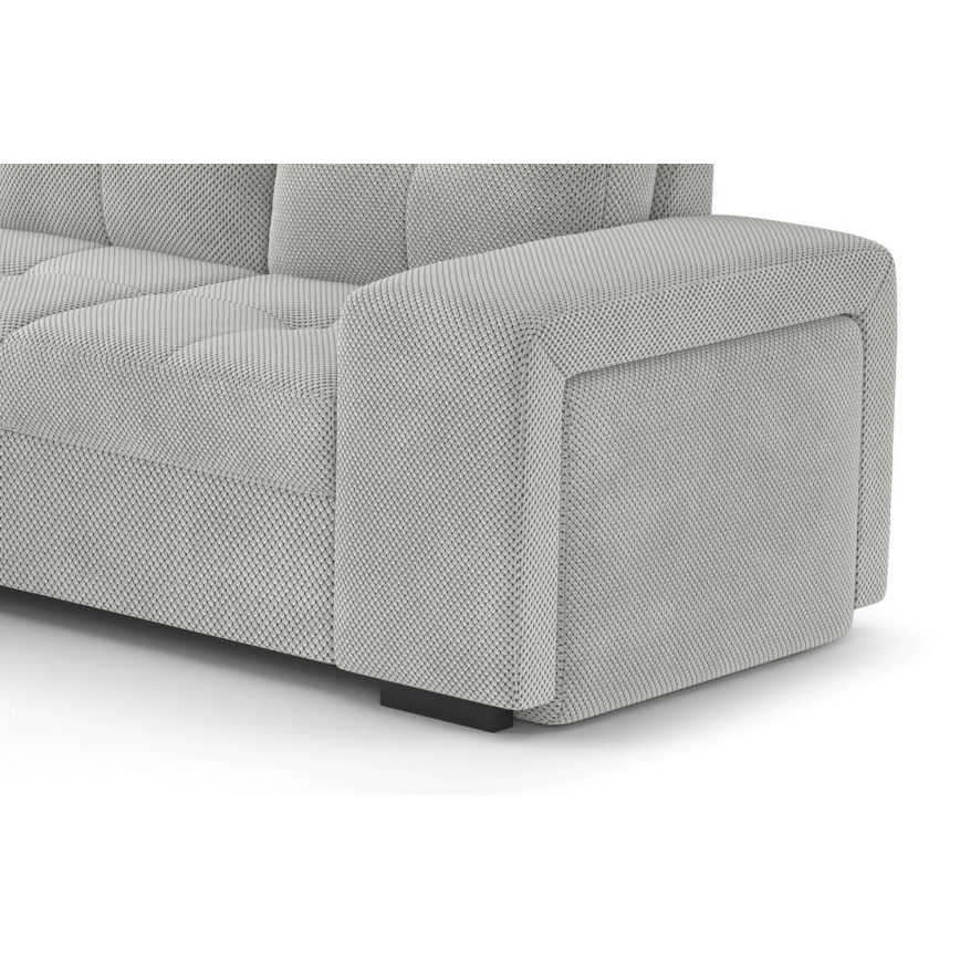 Folding sofa with storage space and stool PALERMO light grey left