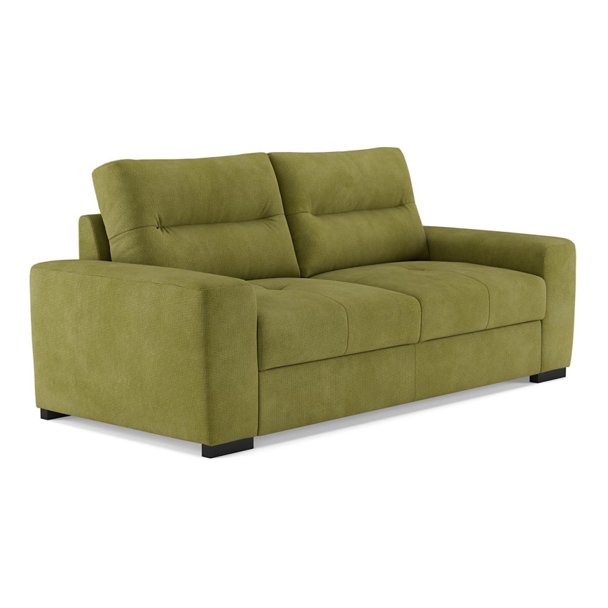 Folding three-seater sofa COMO green