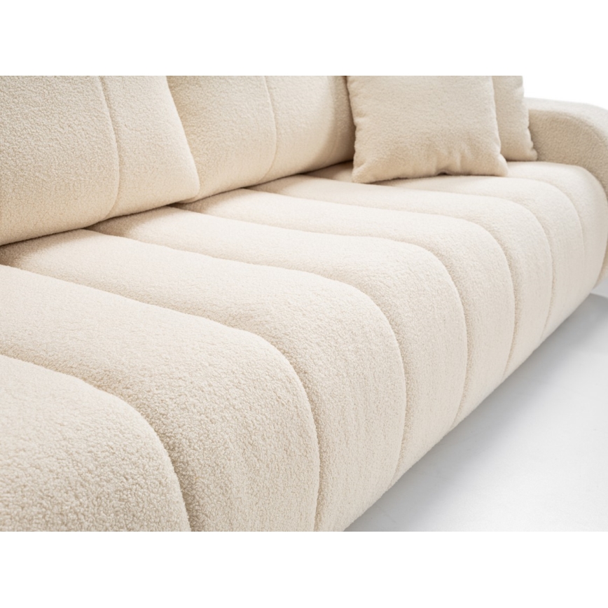 Folding three-seater sofa DESIO beige