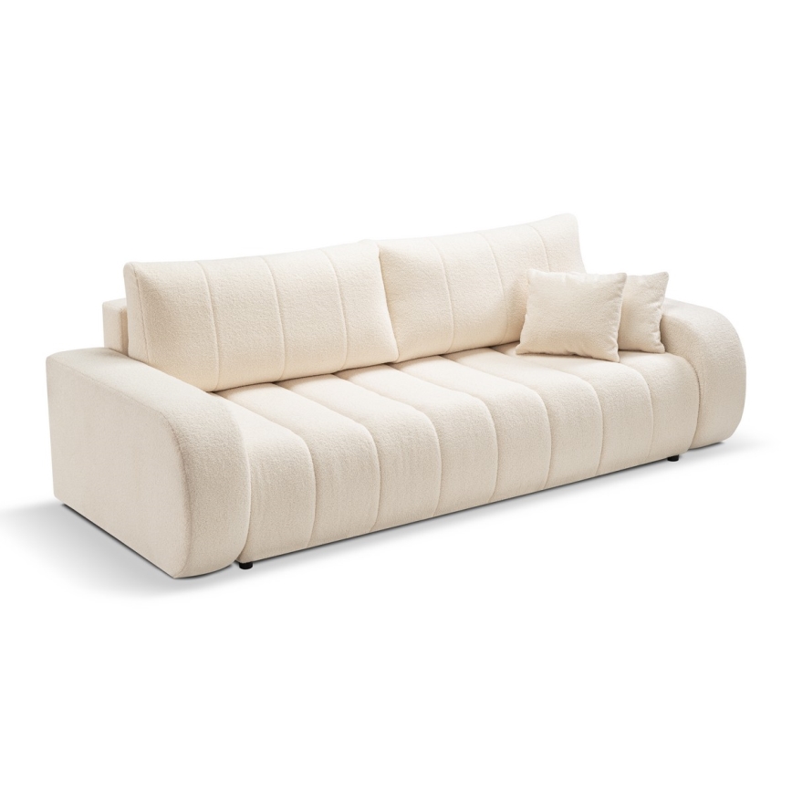 Folding three-seater sofa DESIO beige