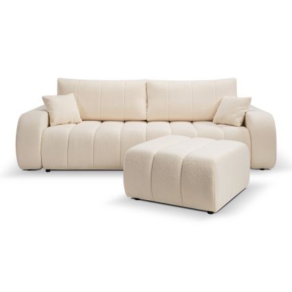 Folding three-seater sofa DESIO beige