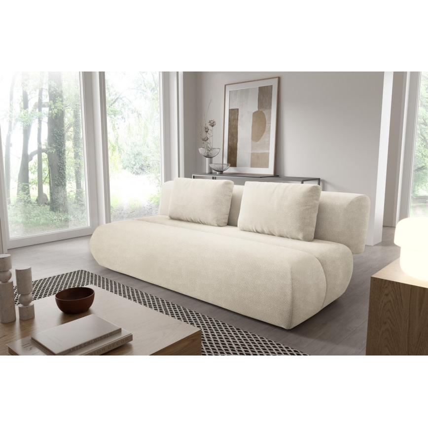 Folding three-seater sofa FANO creamy