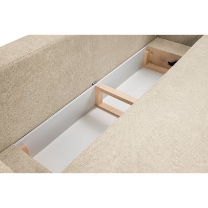 Folding three-seater sofa OLBIA beige