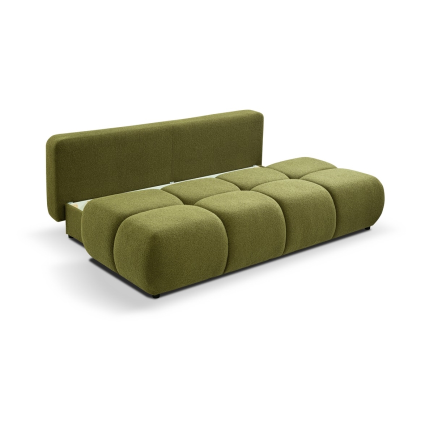 Folding three-seater sofa with a storage space NUORO green