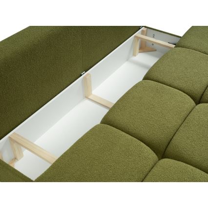 Folding three-seater sofa with a storage space NUORO green