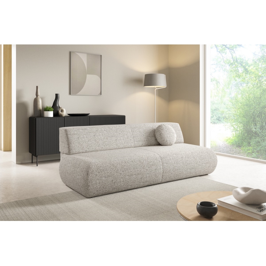 Folding three-seater sofa with a storage space PRATO beige