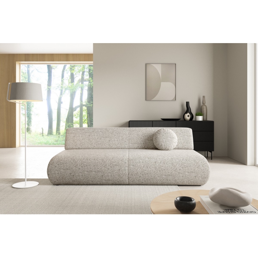 Folding three-seater sofa with a storage space PRATO beige