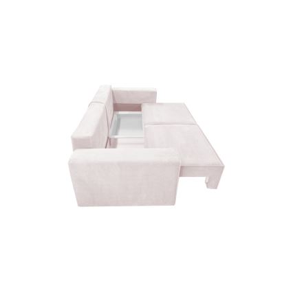 Folding three-seater sofa with a storage space RONDA beige