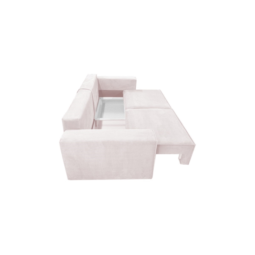 Folding three-seater sofa with a storage space RONDA beige