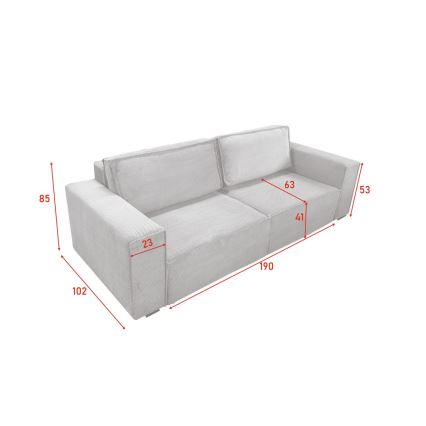 Folding three-seater sofa with a storage space RONDA beige