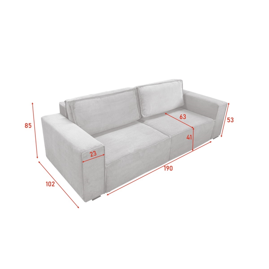 Folding three-seater sofa with a storage space RONDA beige