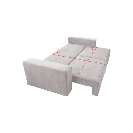 Folding three-seater sofa with a storage space RONDA beige