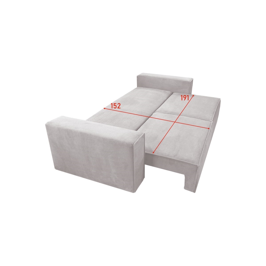 Folding three-seater sofa with a storage space RONDA beige