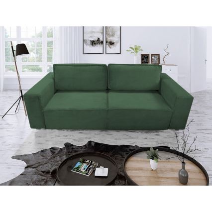 Folding three-seater sofa with a storage space RONDA green