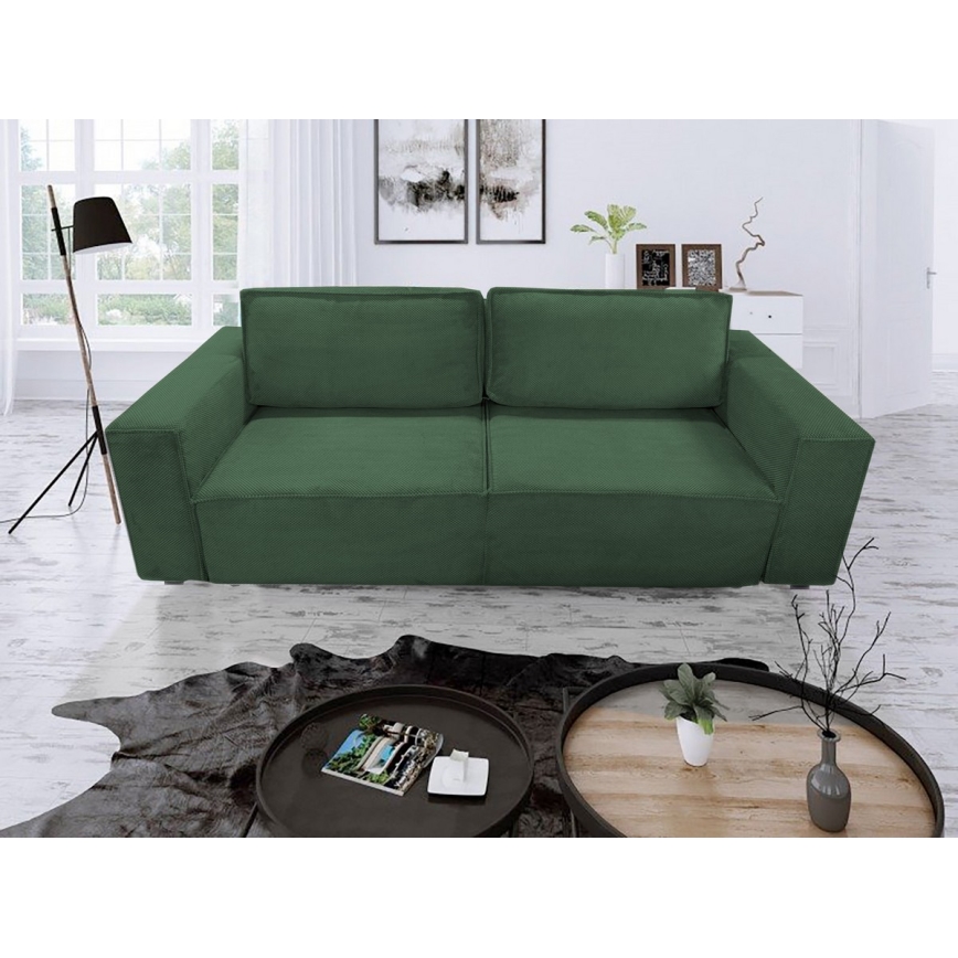 Folding three-seater sofa with a storage space RONDA green
