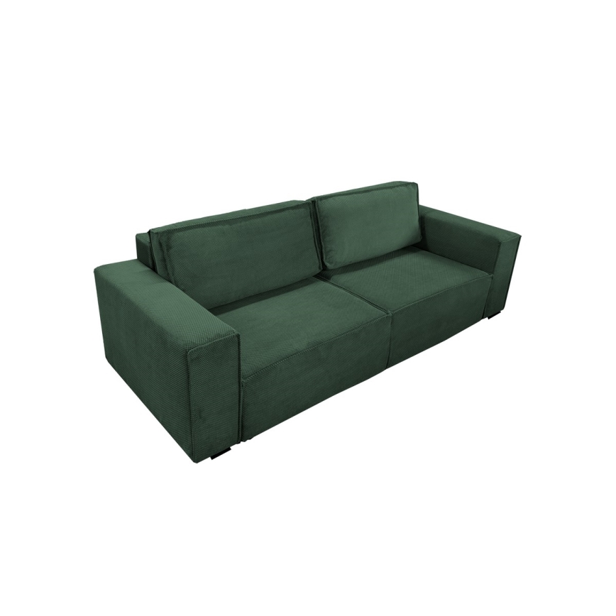 Folding three-seater sofa with a storage space RONDA green