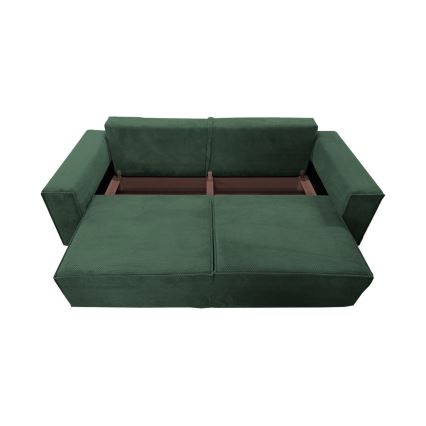 Folding three-seater sofa with a storage space RONDA green
