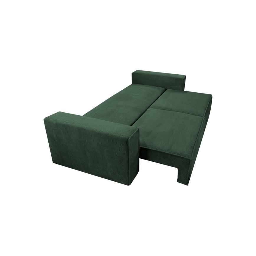 Folding three-seater sofa with a storage space RONDA green