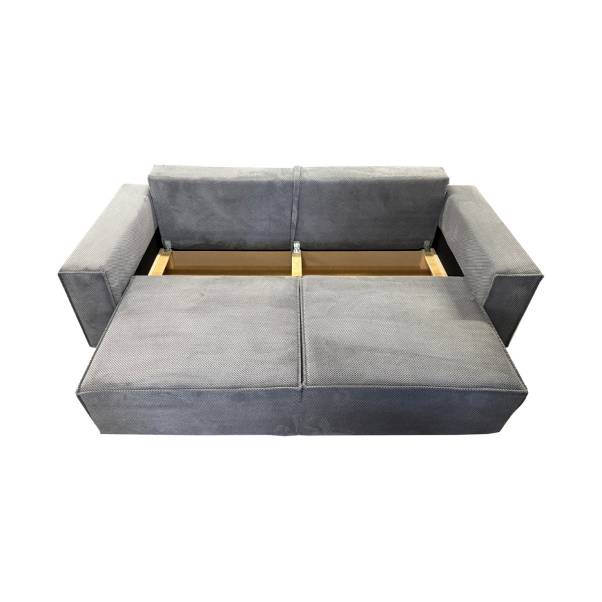 Folding three-seater sofa with a storage space RONDA grey