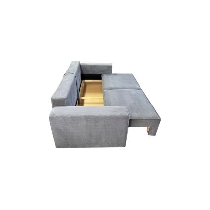 Folding three-seater sofa with a storage space RONDA grey