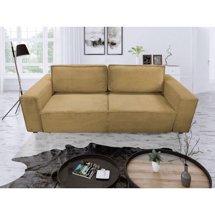 Folding three-seater sofa with a storage space RONDA orange