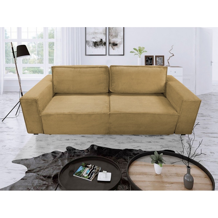 Folding three-seater sofa with a storage space RONDA orange