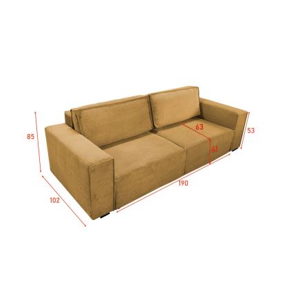 Folding three-seater sofa with a storage space RONDA orange