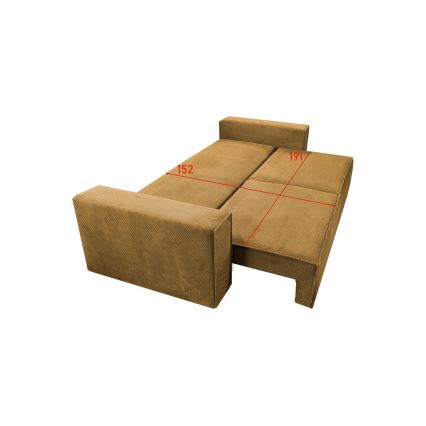 Folding three-seater sofa with a storage space RONDA orange