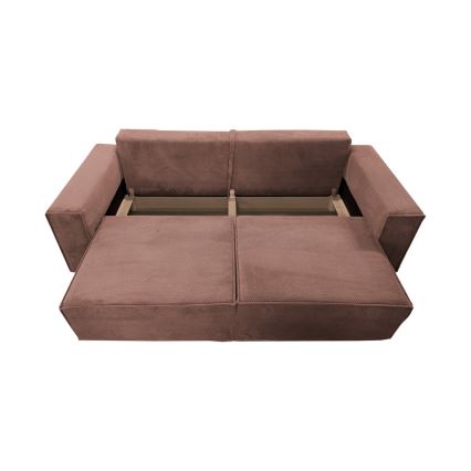 Folding three-seater sofa with a storage space RONDA red