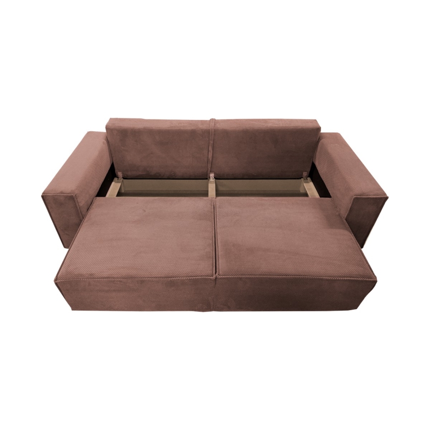 Folding three-seater sofa with a storage space RONDA red