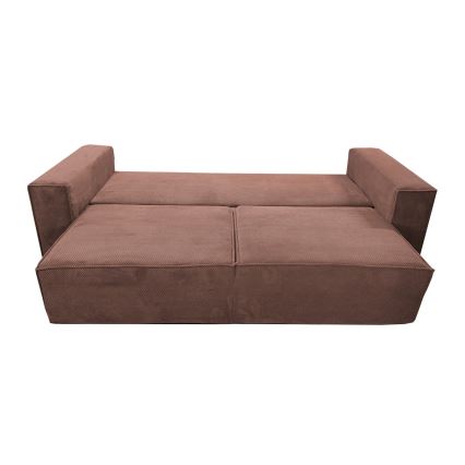Folding three-seater sofa with a storage space RONDA red