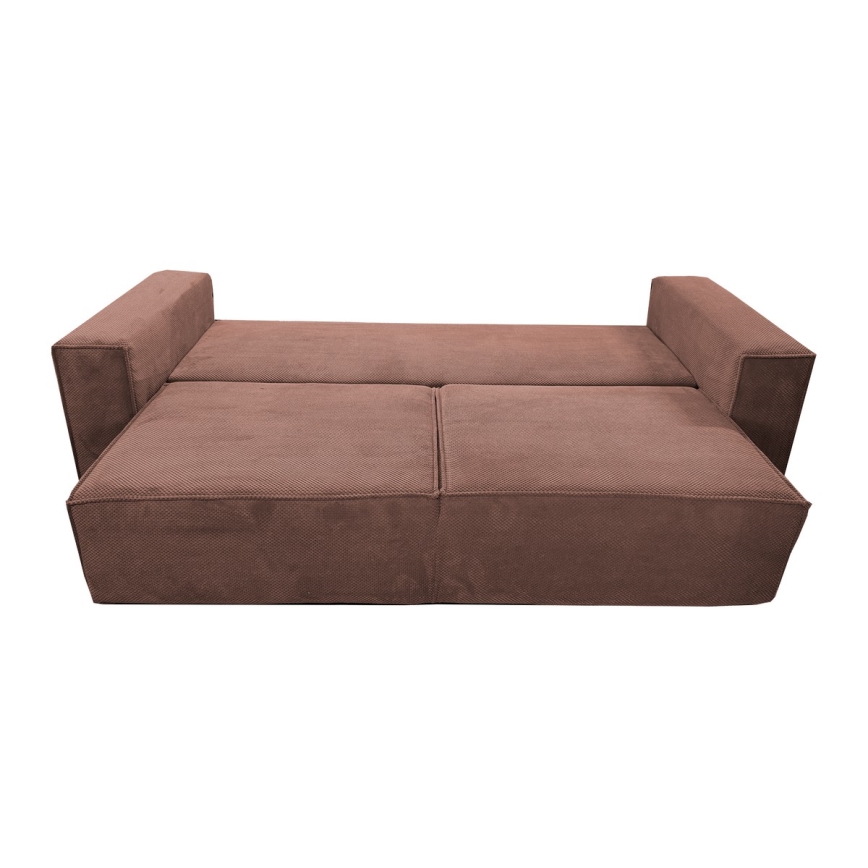 Folding three-seater sofa with a storage space RONDA red