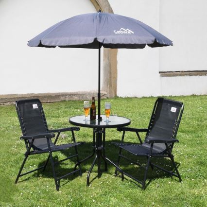 Folding tilting parasol d. 1,8 m grey