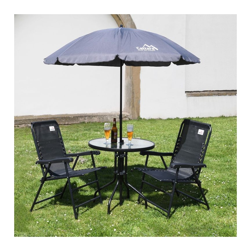 Folding tilting parasol d. 1,8 m grey
