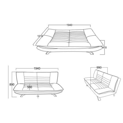 Folding two-seater sofa AIRI beige