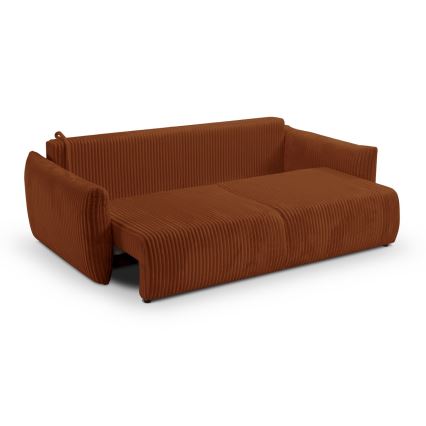 Folding two-seater sofa FRIDA brown